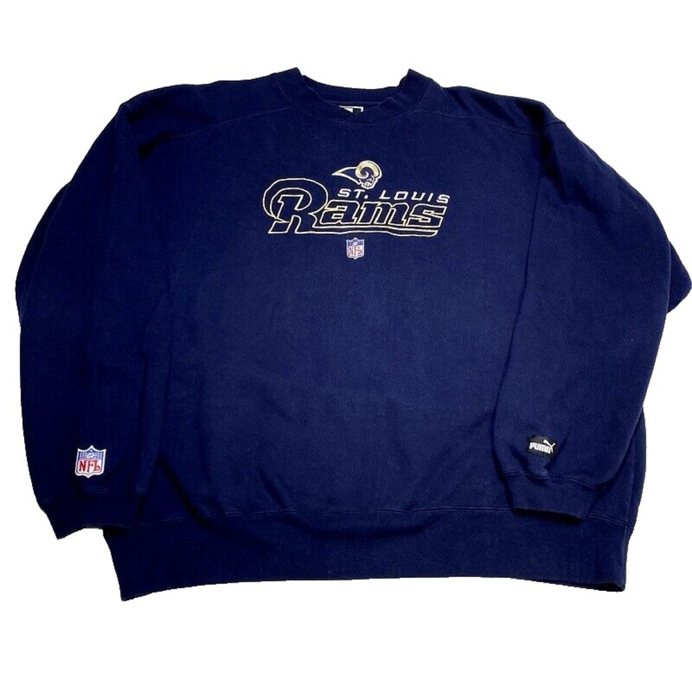 VTG St Loius Rams Sweatshirt XL Blue PUMA NFL Football Los‎ Angeles